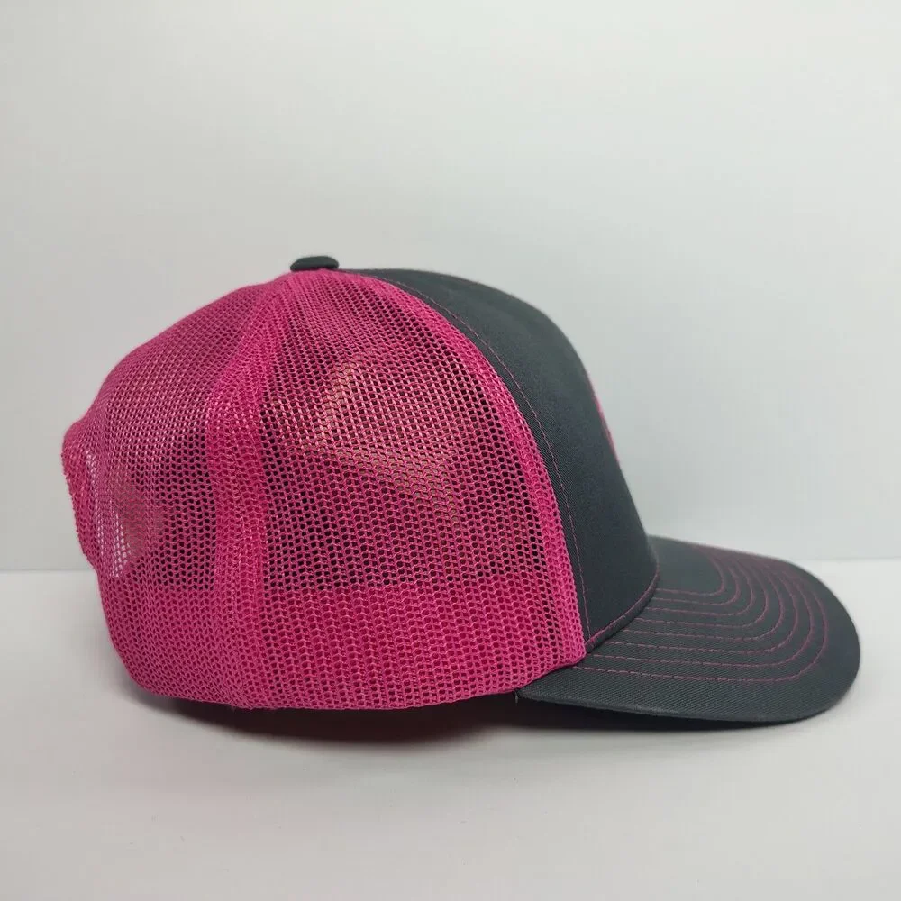 Pacific Headwear Pro Model 104c Pink Black Rumble By The River Mesh Snapback Hat